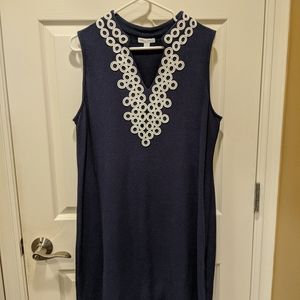 Navy Blue and white dress